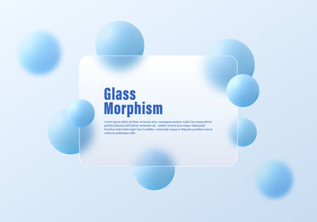 Subscription login form in glass morphism style. Panel with imitation of glass and sphereのイラスト素材