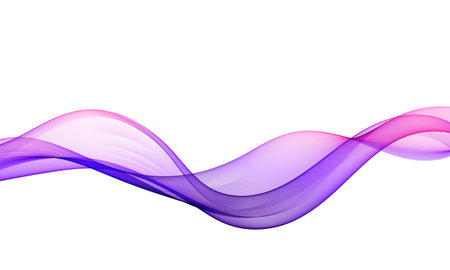 Elegant abstract wave with a purple to pink gradient on white background. Perfect for UI, app design, banners, and digital presentations.のイラスト素材