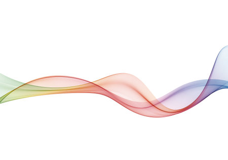Colorful abstract wave line on white backgroundのイラスト素材