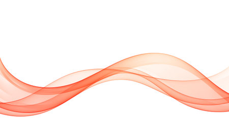 Red orange flowing waves on white backgroundのイラスト素材