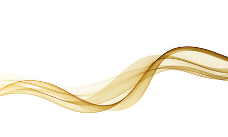 Golden brown abstract waves on whiteのイラスト素材