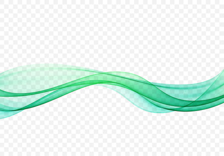 Abstract green wave lines on transparent backgroundのイラスト素材