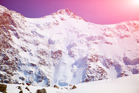 Snow capped mountains at the sunrise. Altay, Beluha mount.の写真素材