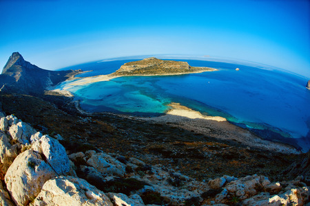 panoramic view on Balos beach, Crete, Greeceの写真素材