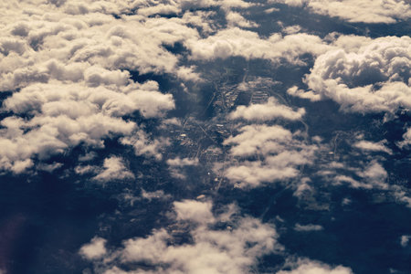 Clouds. sky with clouds at sunset or sunrise. sunset with a height of 10 000 km. Top view