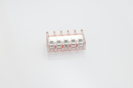 Compact splicing connector isolated on white background.の写真素材