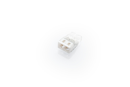 Compact splicing connector isolated on white background.の写真素材