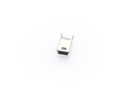 Compact splicing connector isolated on white background.
