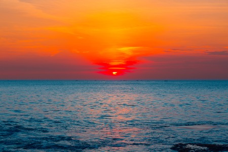 Colorful sunrise over ocean on Bali. Indonesiaの写真素材