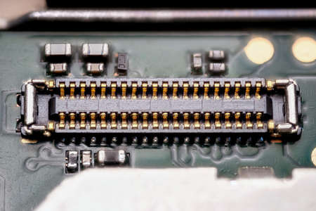 Microchip connector for mobile phone board smartphone, PCBの写真素材