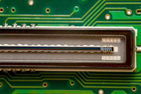 Close-up of digital CCD scanner linear sensor.の写真素材