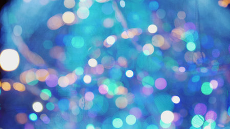 Background from transparent balloons on which the festive garland flashes