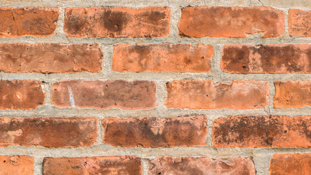 Red brick texture, wall of a typical brick building in usa