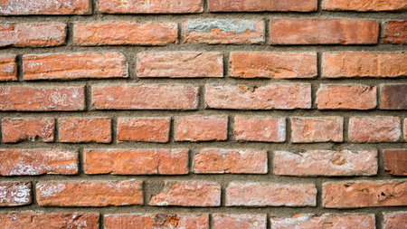 Texture of an old brick wall. Authentic Old American Building
