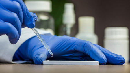 Doctor does an express flu test