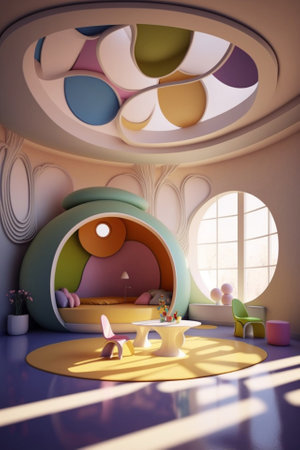 Modern design childrens room. AI genaratedの写真素材