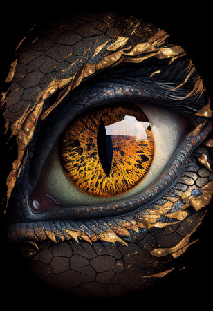 Eye of the Dragon. AI Generatedの写真素材