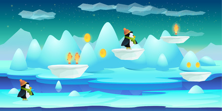 Icebergs Game Backgroundのイラスト素材