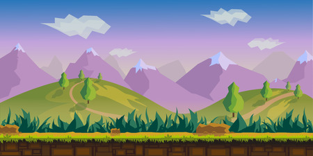 Landscape Vector Illustration Game Backgroundのイラスト素材