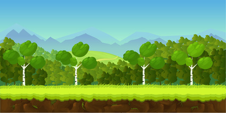 game background 2d game application. Vector design. Tileable horizontally. Size 1024x512. Ready for parallax effectのイラスト素材