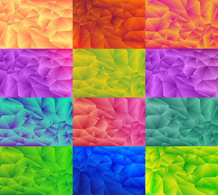 low poly geometrical background Set, great as a wallpaper, design template, flyer, etcの写真素材