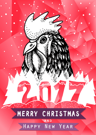 Rooster Year design. for wallpaper, banner, poster, fabric, gift wrap greeting or invitation cardの写真素材