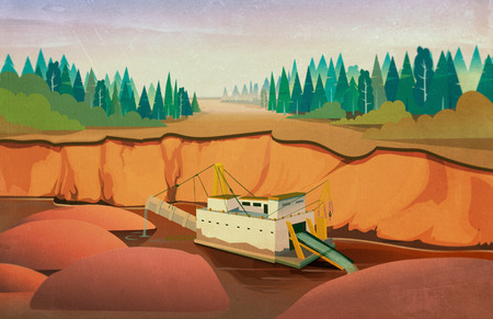 dredge quarry miningの写真素材