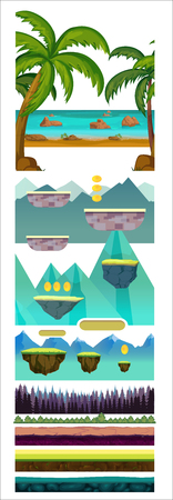 Nature Scenes Game Background.
Suitable for side scrolling, action, and adventure game elements setの写真素材