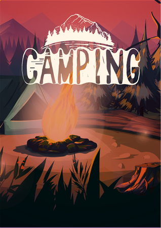 Background of camping site with tent.Camping, adventure timeの写真素材