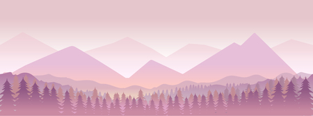 Morning in mountains,nature landcape . illustration for your designの写真素材