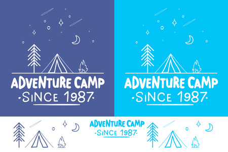 Adventure camp.Trendy Camping Label. hand drawn t shirt Print. Typographic Design.の写真素材