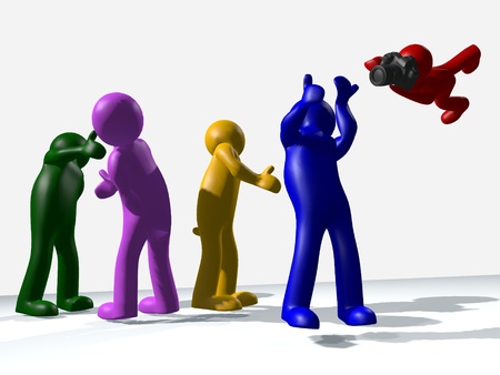 3d men in optical eyeglasses on white backgroundの写真素材