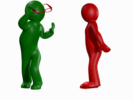 3d men in optical eyeglasses on white background の写真素材