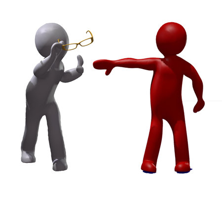 3d men in optical eyeglasses on white background の写真素材