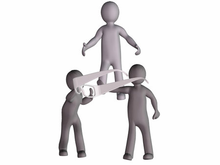 3d men in optical eyeglasses on white background の写真素材