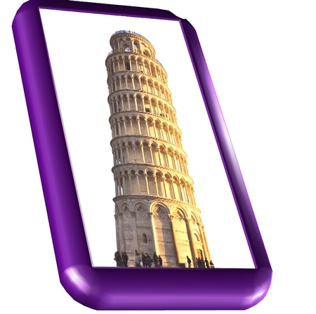 The leaning tower and the baptistery in Pisaの写真素材