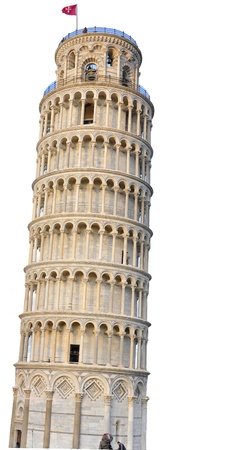 The leaning tower and the baptistery in Pisaの写真素材