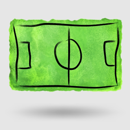 football field painted in watercolor, vector illustrationのイラスト素材