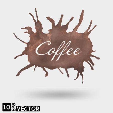 design elements of coffee, vector illustration, brown splashesのイラスト素材