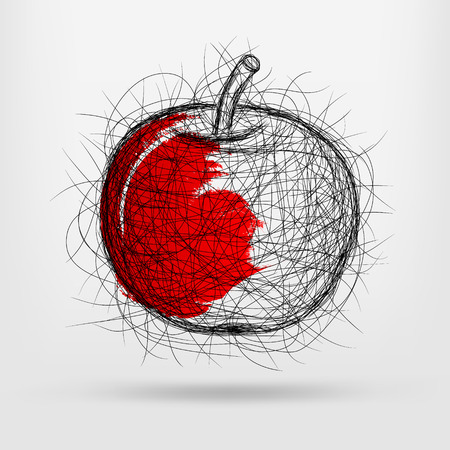vector sketch, symbol of appleのイラスト素材