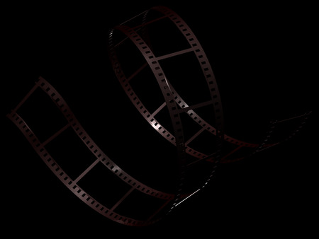 Filmstrip on black backgroundの写真素材