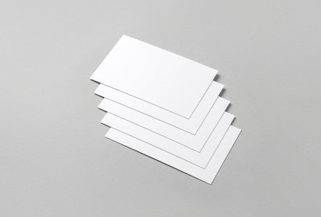 Photo of business cards. Mock-up for branding identity. For graphic designers presentations and...