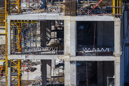 Construction of a new building in Almatyの写真素材