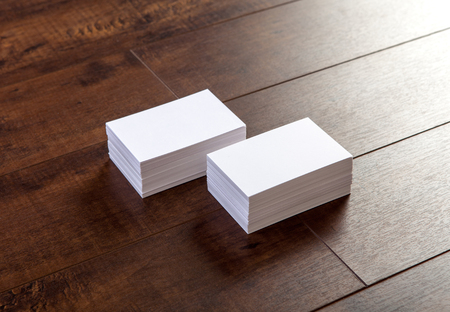 Photo of business cards. Mock-up for branding identity. For graphic designers presentations and portfoliosの写真素材