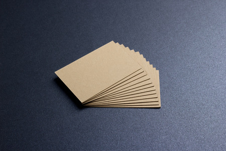 Photo of business cards. Template for branding identity. For graphic designers presentations and portfolios. Business Card, business, business, card, mock-up, mock up, mockup, kraft, craft.の写真素材