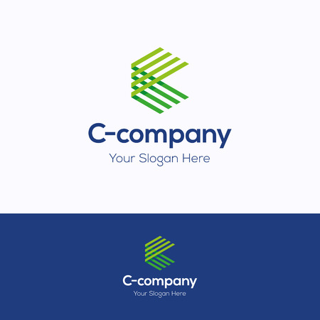 C company logo. 3D cube logo template. Hexagon logotype with letter cのイラスト素材
