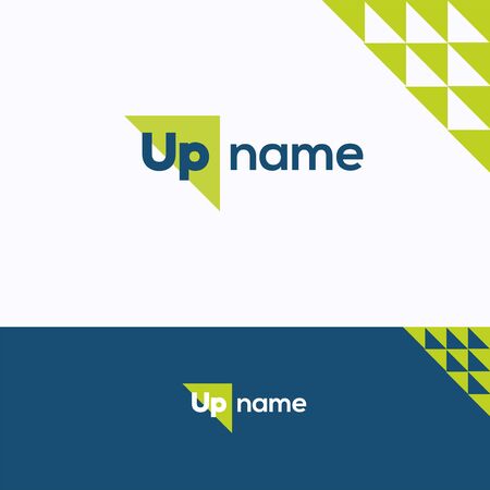 UP name font logo. Flat fresh lift logo template. Letter logotype with word UPのイラスト素材