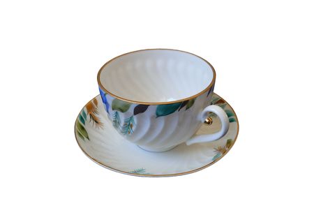 Cup with a saucerの写真素材