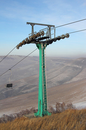 Linear support of a pendant passenger rope-wayの写真素材