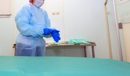 The operating room in the hospital is being prepared to receive patients